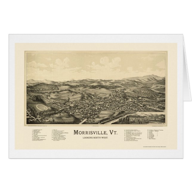 Morrisville, mapa panorámico del VT - 1889 (Anverso (Horizontal))
