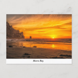 Morro Bay Sunset En La Postales De La Playa