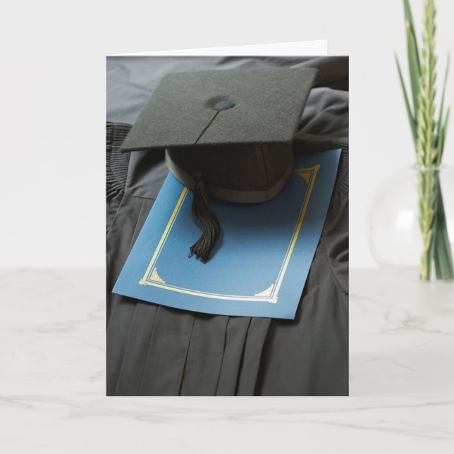 Mortarboard, Gown, tarjeta de graduación del progr (Anverso)