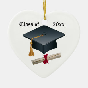 Mortero de la graduación y ornamento del diploma