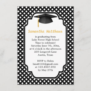 Mortero negro, invitación de la fiesta de graduaci