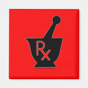 Mortor de farmacia y símbolo de almirez - imán