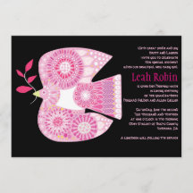 MOSAIC DOVE of PEACE Jewish Baby Naming Invitación