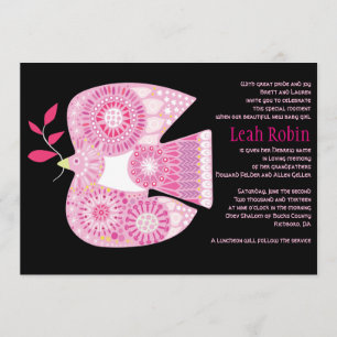 MOSAIC DOVE of PEACE Jewish Baby Naming Invitación