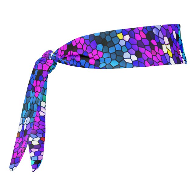 Mosaic Tile Pattern Pink Purple Blue Headband (Girar 270)
