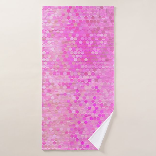 Mosaico abstracto brillante rosa con brillo (Toalla de baño)