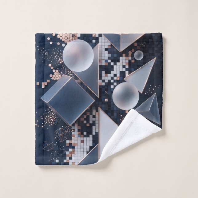 Mosaico abstracto futurista de Navidad en 3D (Toallita)