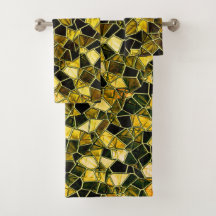 Mosaico amarillo ocre oscuro, con manchas llamativ