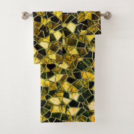 Mosaico amarillo ocre oscuro, con manchas llamativ