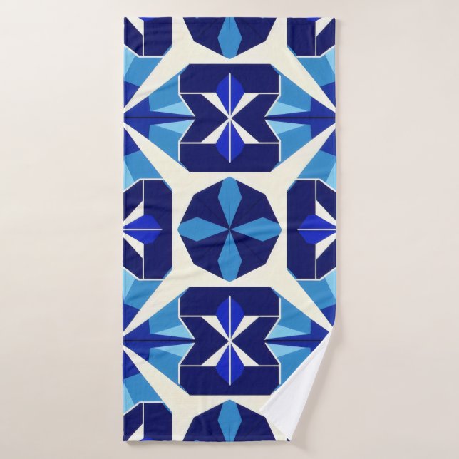 Mosaico azul. (Toalla de baño)
