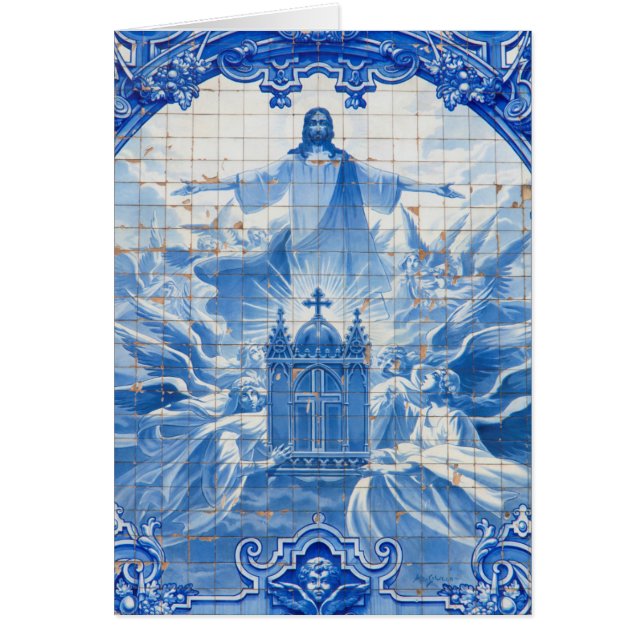 Mosaico azul de azulejos de Jesús, Portugal (Frente)