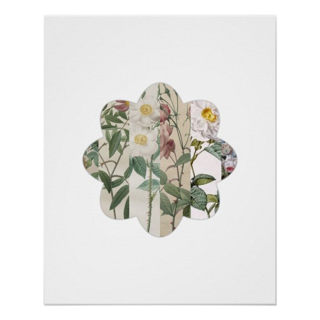 Mosaico Bloom - Póster de flores Collage de rosa (Anverso)