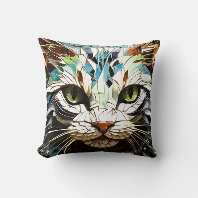 Mosaico Cat Cushira lanza almohadas (Anverso)