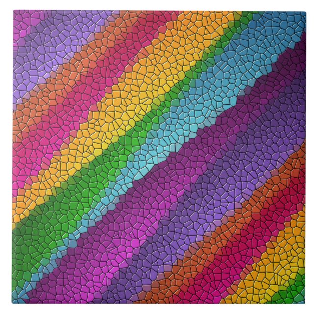 mosaico de arco iris azulejos de cerámica (Frente)
