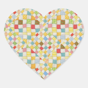 MOSAICO DE COLCHA Pegatinas de Corazón