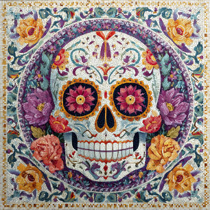 Mosaico de cráneo de azúcar baldosa cerámica día d