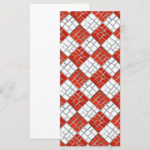 MOSAICO DE CUADRO ROJO 4x9 Tarjeta plana / Vertica