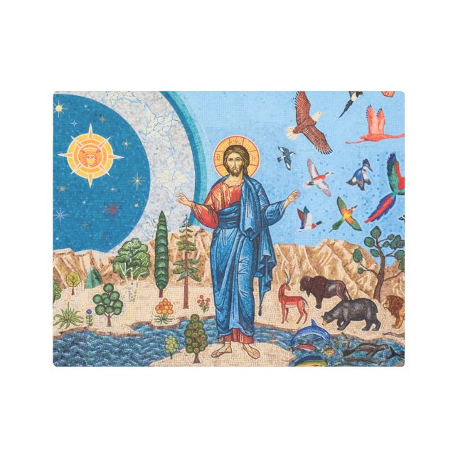 Mosaico de génesis 14"x 11" arte mural Metalizado (Anverso)