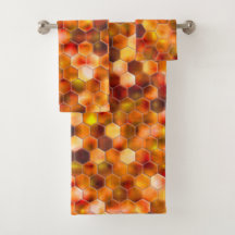 Mosaico de hexágonos en puntos en tonos rojos tira