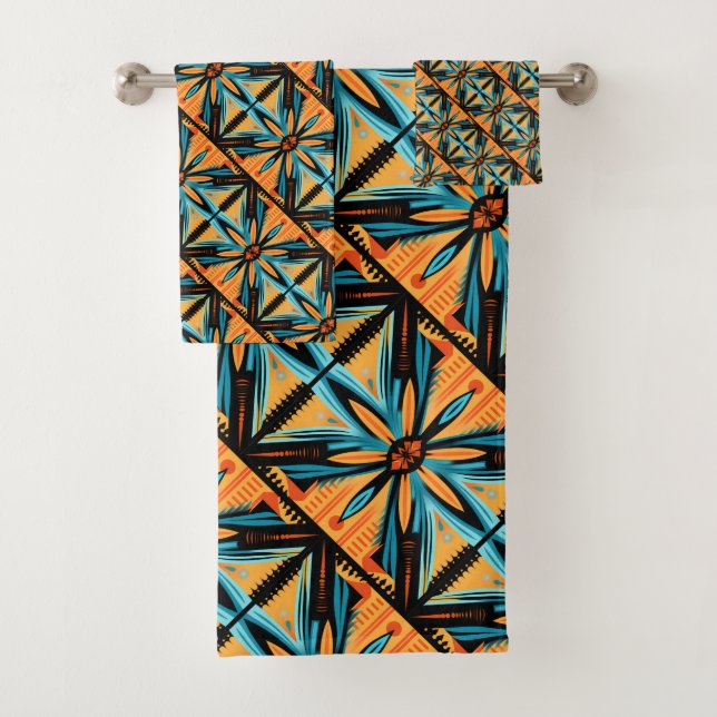 Mosaico decorativo azul amarillo naranja (In situ)