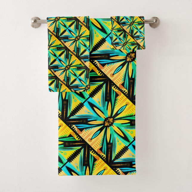 Mosaico decorativo azul verde amarillo (In situ)