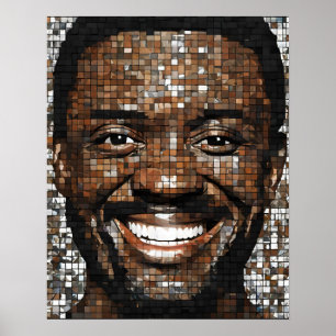 Mosaico Gris Marrón Hombres arte de la pared de la