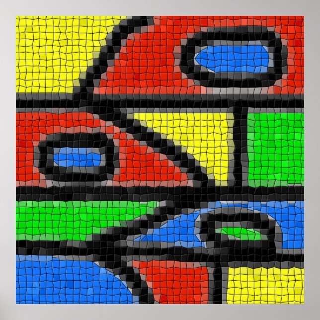 Mosaico hecho a mano, arte moderno. (Frente)