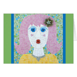Mosaico - Ingrid con frontera verde y azul