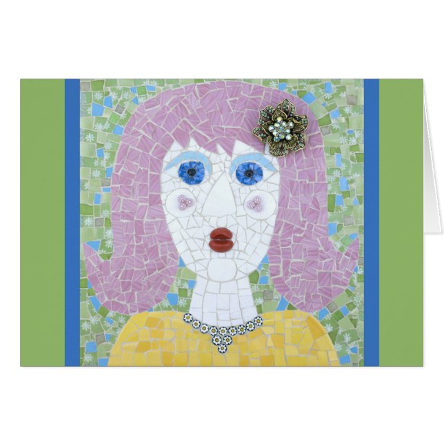 Mosaico - Ingrid con frontera verde y azul (Anverso (Horizontal))