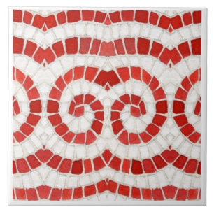 MOSAICO IÓNICO ROJO Baldosa Cerámica Cuadrada de 6