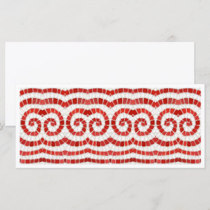 MOSAICO IÓNICO ROJO Tarjeta Plana 4x9