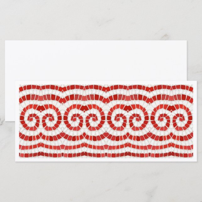 MOSAICO IÓNICO ROJO Tarjeta Plana 4x9 (Anverso / Reverso)