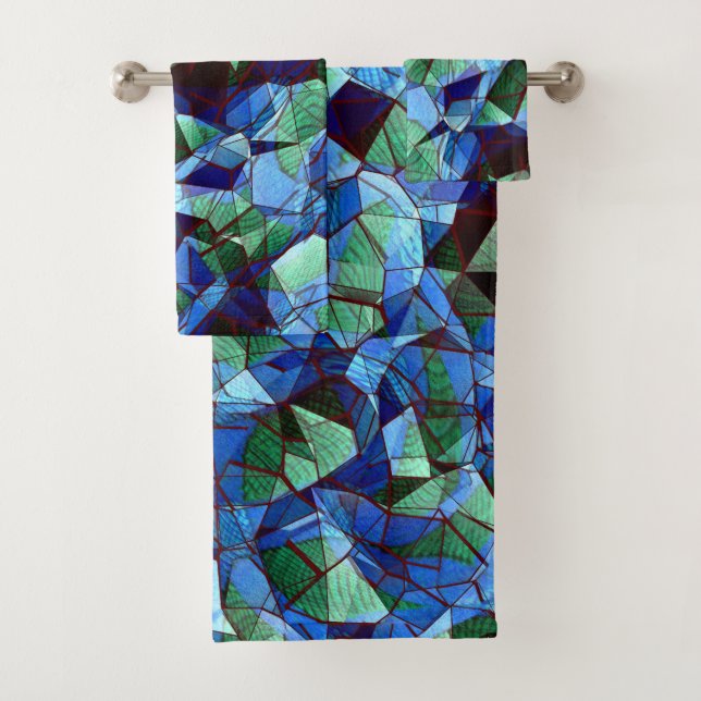 Mosaico irregular y desorganizado sobre el azul (In situ)