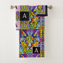 Mosaico kitano arcoiris con monograma para los ama