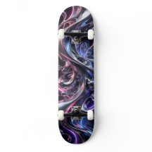 Mosaico Líquido Futurista de Patineta - 3D Abstrac