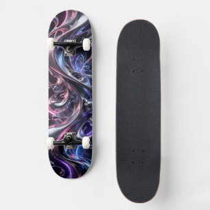 Mosaico Líquido Futurista de Patineta - 3D Abstrac