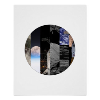 Mosaico Lunar - Póster de Collage de Luna