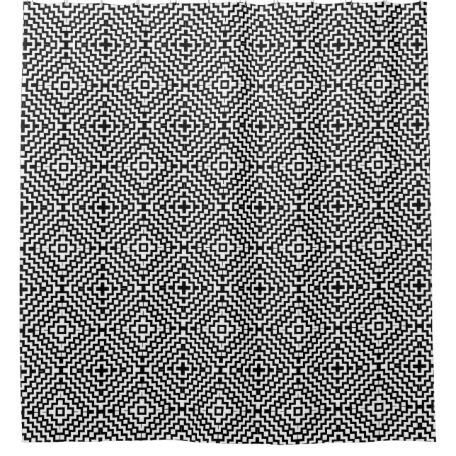 Mosaico marroquí blanco negro > Cortina de ducha d (Anverso)