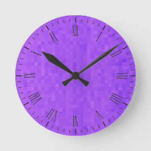 Mosaico morado caliente, reloj de pared
