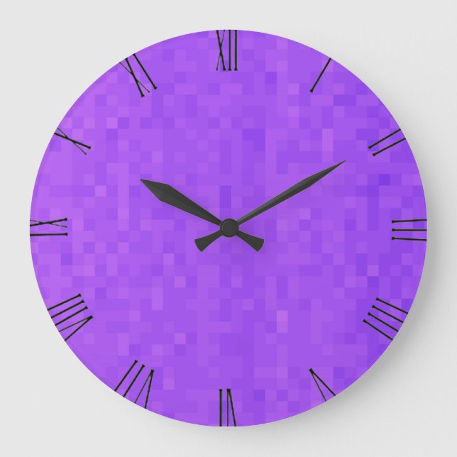Mosaico morado de lavanda, reloj de pared (Anverso)