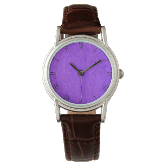 Mosaico morado de lavanda, reloj de pulsera de dam (Anverso)