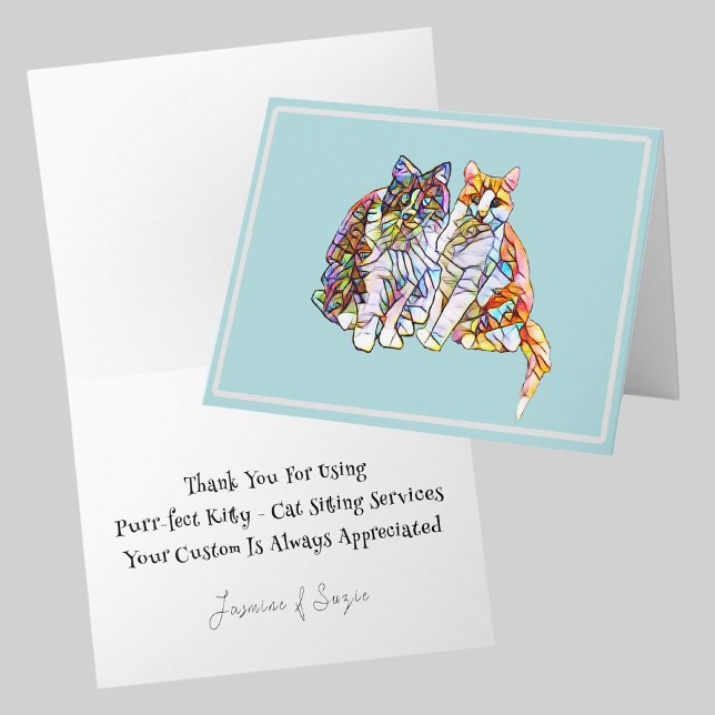 Mosaicos Cats | Gracias Por Su Personalizado Turqu (Front And Inside)