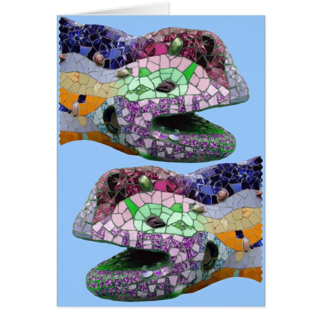 Mosaicos de la cabeza del lagarto de Gaudi (Frente)