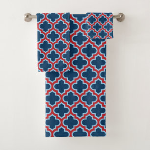 Mosaicos marroquíes azules y rojos, Entramado, Cua
