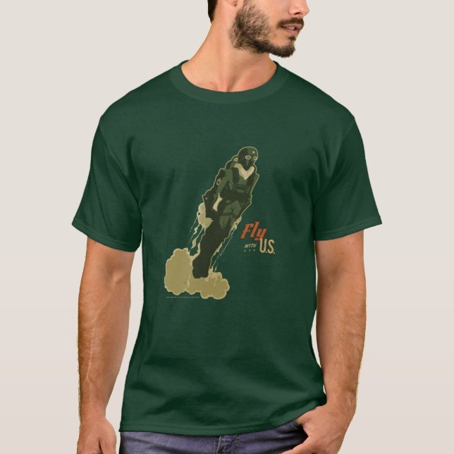 Mosca conmigo la camiseta gráfica de los hombres (Anverso)