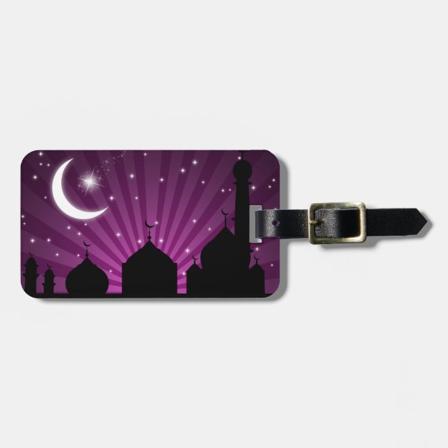 Mosca Silhouette Purple Night - Etiqueta de equipa (Frente Horizontal)