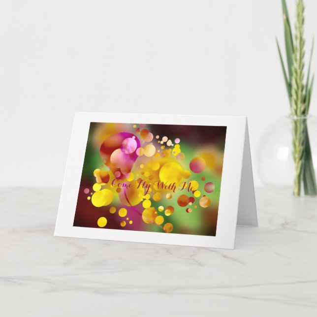 "Mosca venida conmigo" tarjeta de felicitación (Anverso)