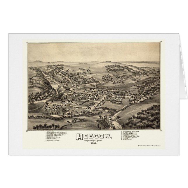 Moscú, mapa panorámico del PA - 1891 (Anverso (Horizontal))