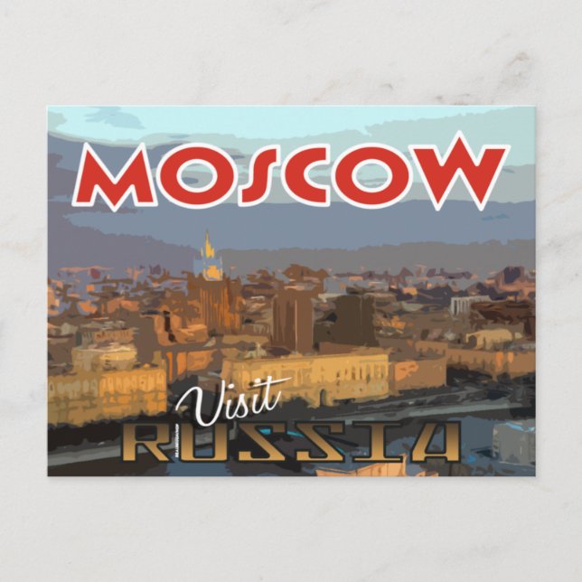 Moscú, postal de serie Visite Rusia (Anverso)