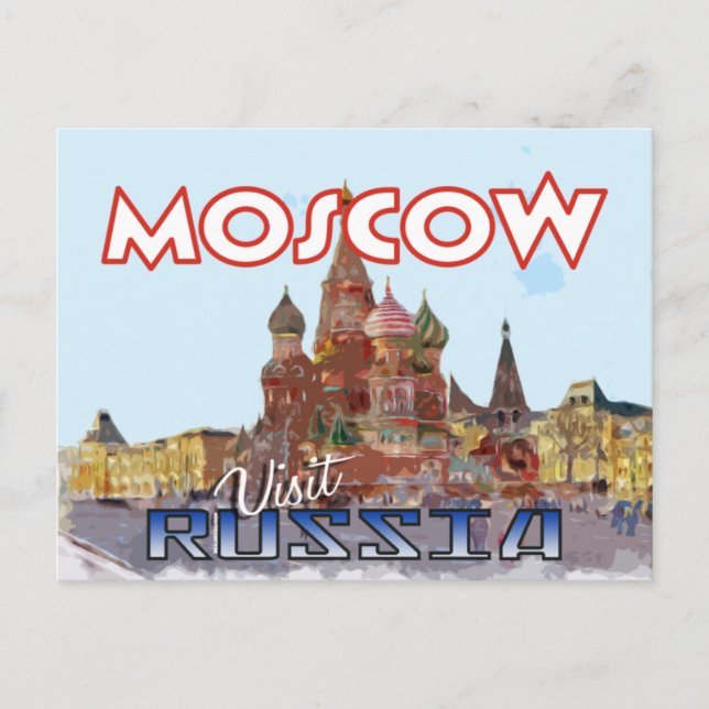 Moscú, postal de serie Visite Rusia (Anverso)